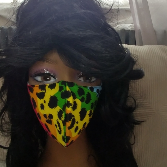 4 / $20 Adjustable Face Mask Kawaii Rainbow Leopard Print - Picture 5 of 6